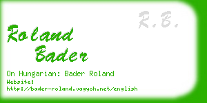 roland bader business card